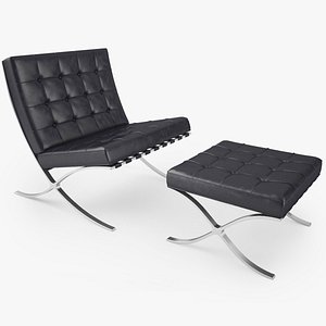knoll barcelona chair 3d model