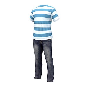 jeans t-shirt 3d model