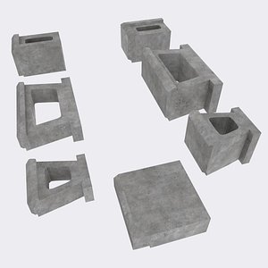 3D concrete landscaping blocks allan model