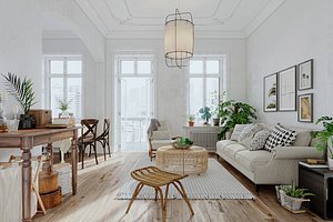 3D modern living room