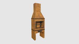 Brazilian Barbecue Grill 02 Brick - Interior Design