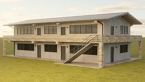 Two-Story Residential Building 3D model