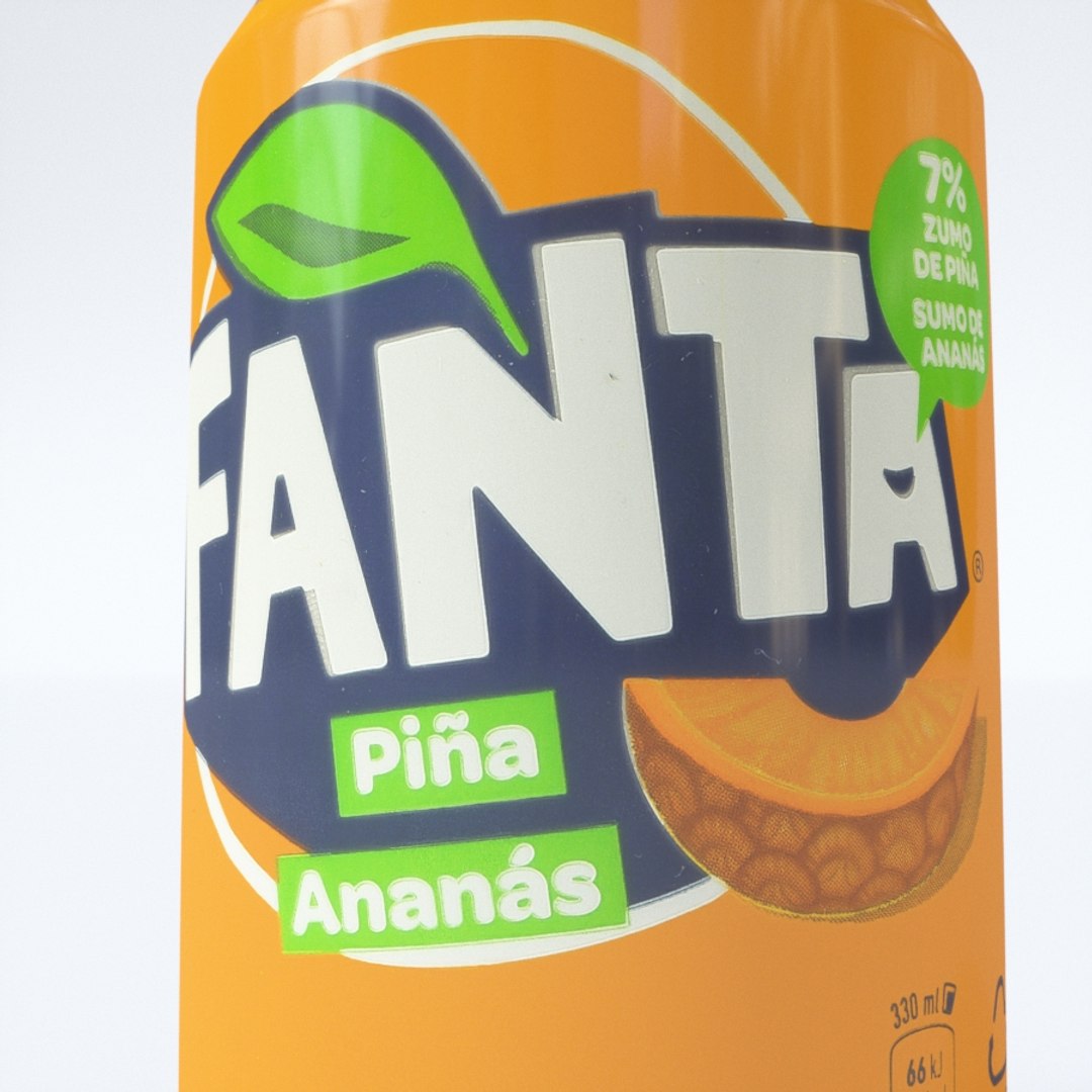 Softdrink Fanta Pina Ananas 3D Model - TurboSquid 1457848