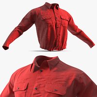 Workwear Clothing Long Sleeve Shirt Red