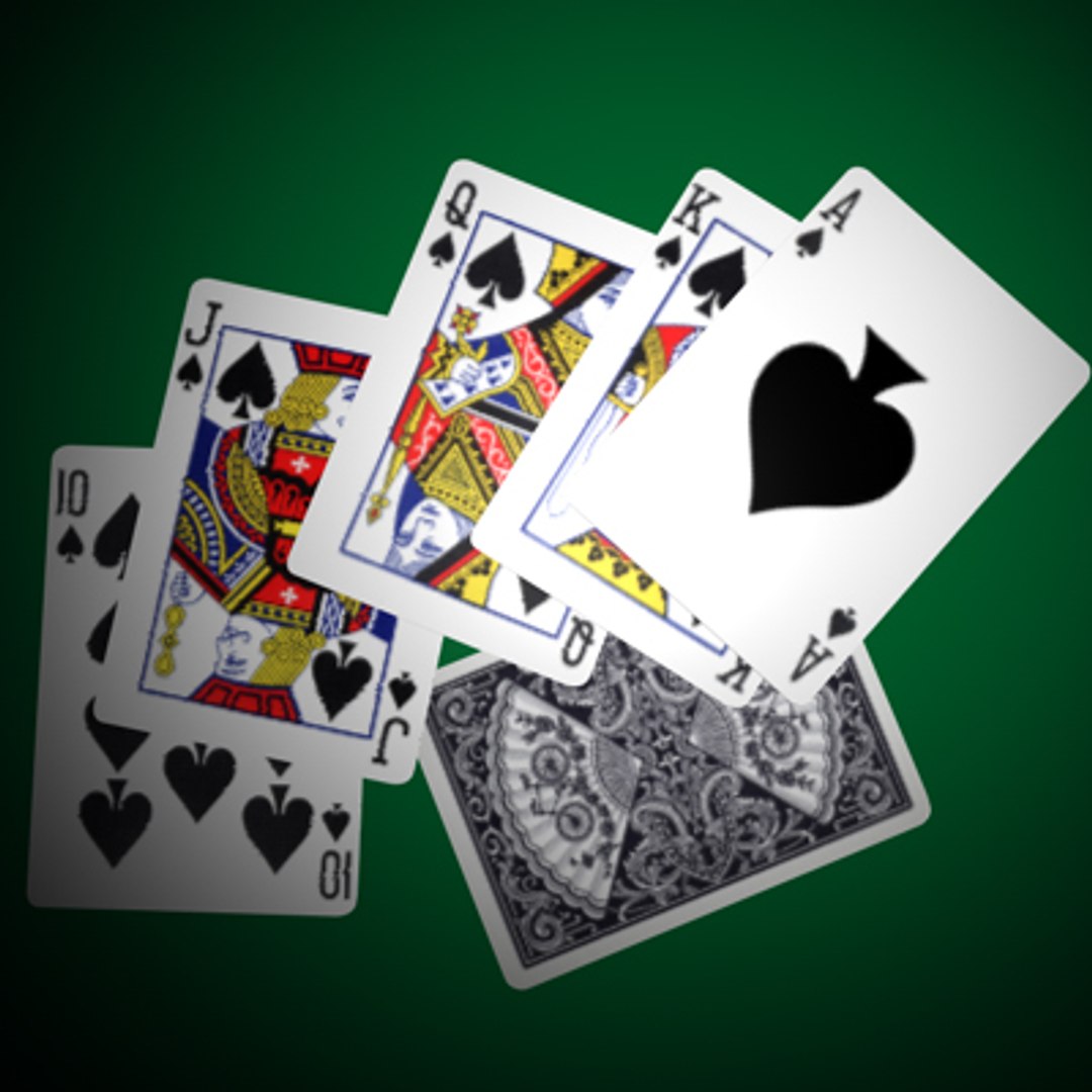 3d Model Cards Royal Flush