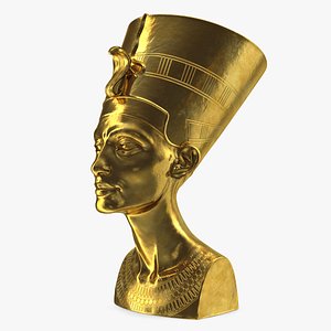 Golden Bust of Queen Nefertiti 3D model