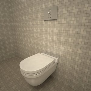 3d model duravit starck3 wall mounted