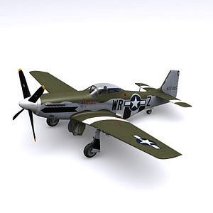 3d p-51 mustang fighter p-51d model