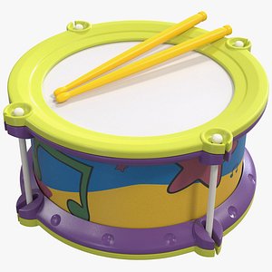 toy drum drumsticks sticks 3D model