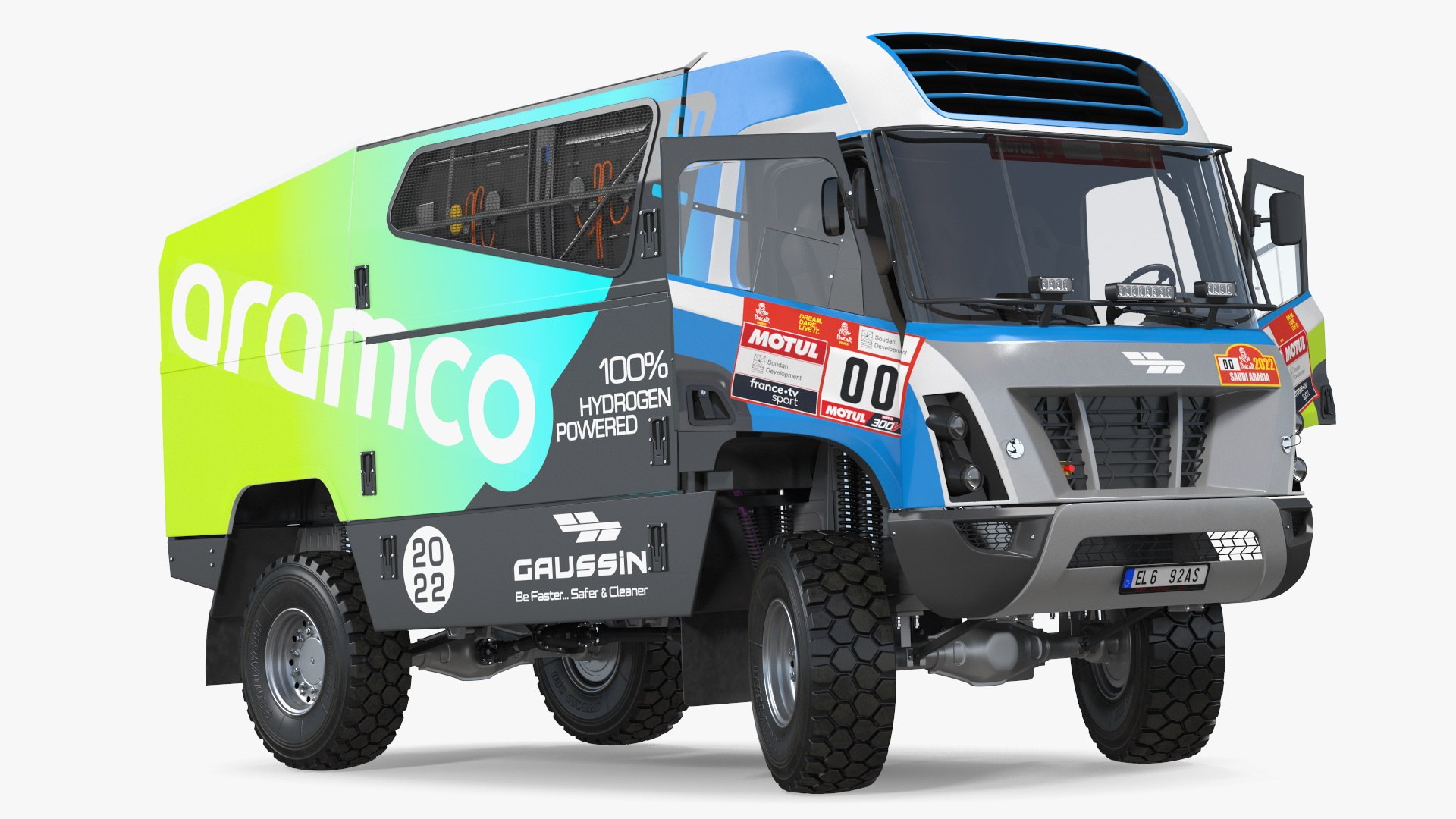 Racing Truck Gaussin H2 Simple Interior Rigged 3D model preview