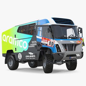 Racing Truck Gaussin H2 Simple Interior Rigged 3D model