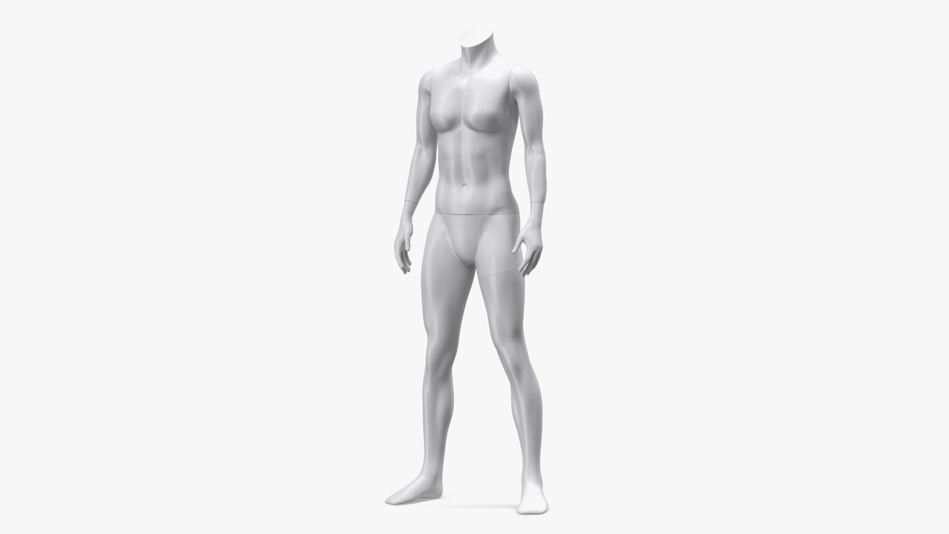 Female Sports Mannequin White 3D model preview