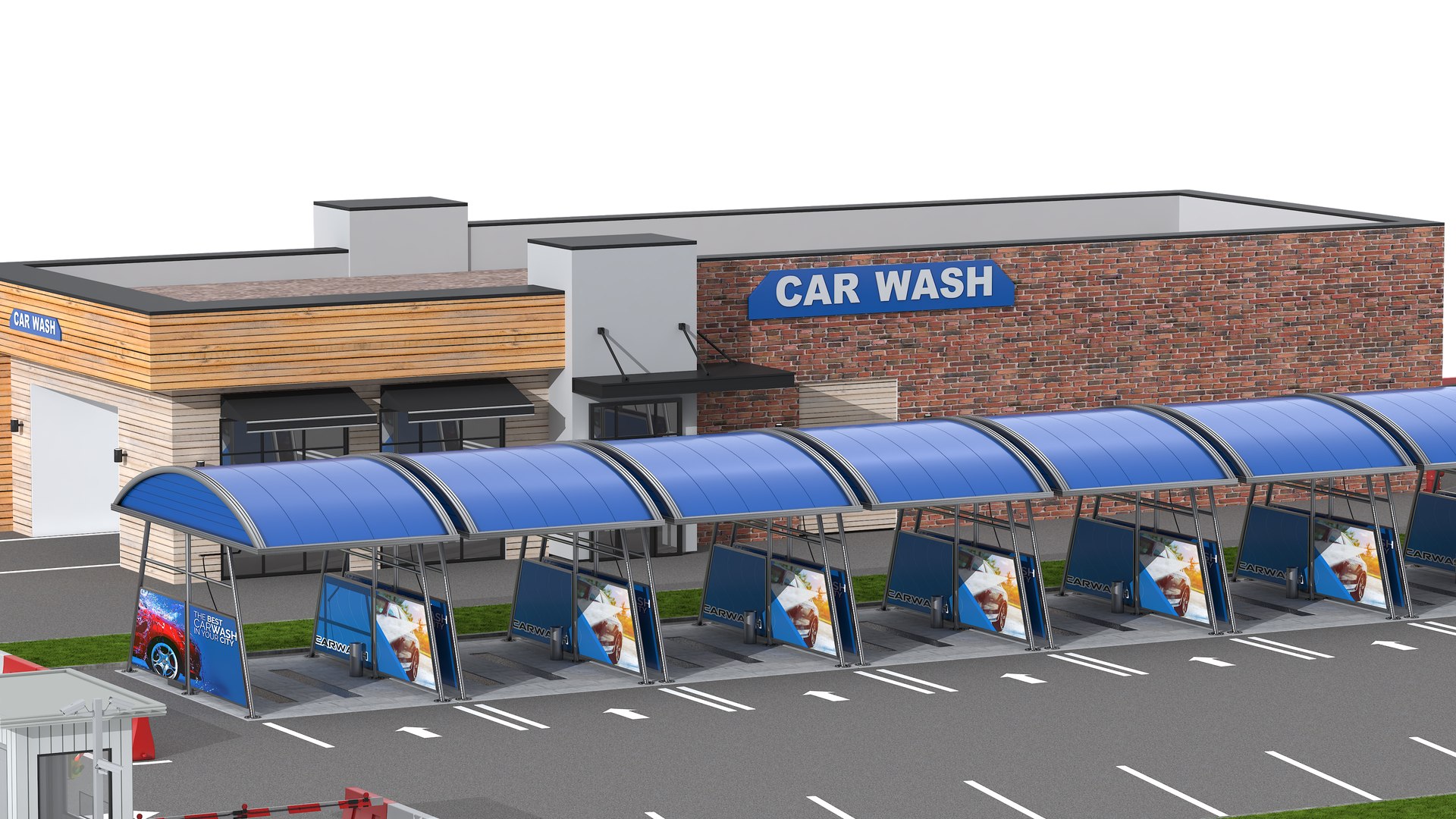 Car Wash Building 3D Model - TurboSquid 2244120