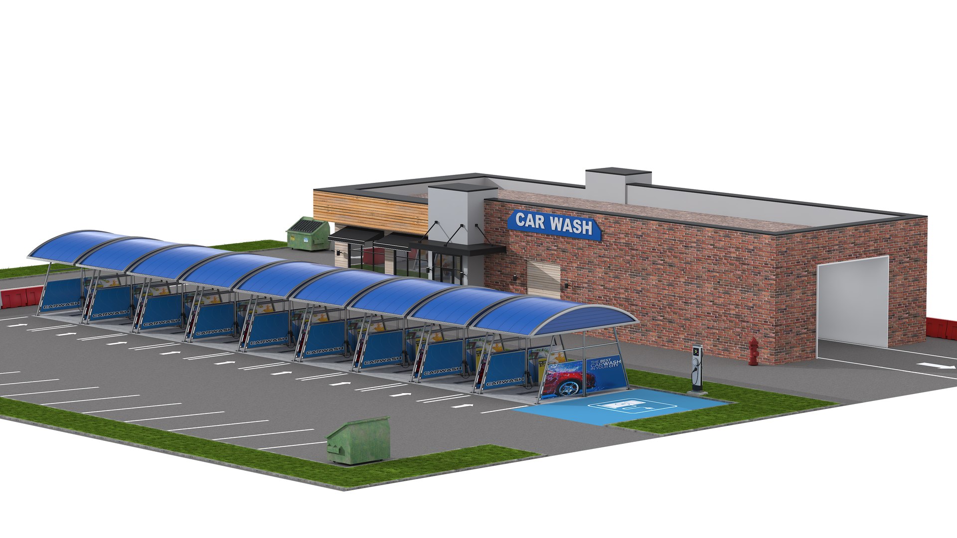 Car Wash Building 3D Model - TurboSquid 2244120