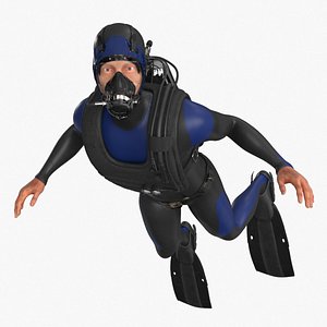 Rigged Diver 3D Models for Download