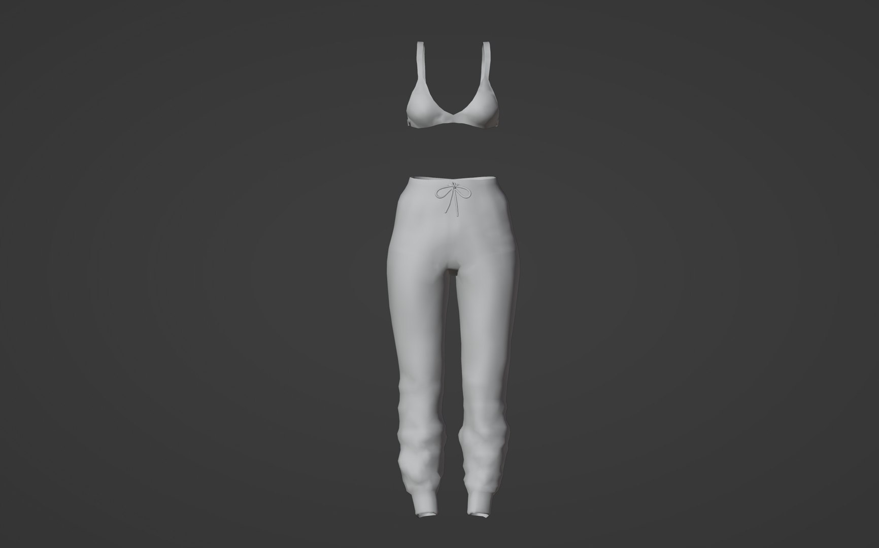 Womens sportswear set model https://p.turbosquid.com/ts-thumb/hZ/1ujANq/V6/womenstopandsweatpants4k25/jpg/1684866751/1920x1080/fit_q87/4896bf92b357f5283dfdf4a1cf2133354a5eed7e/womenstopandsweatpants4k25.jpg