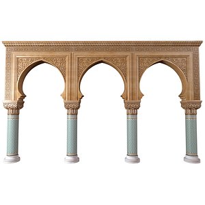 Arch in oriental style Arched Doorway Oriental Portal Arcade 3D model