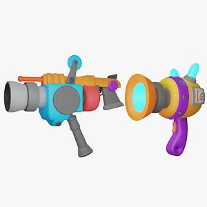 Space Cartoon Gun Package model