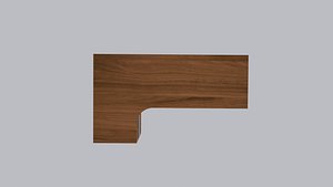 Low Poly Wooden Study Desk 3D model