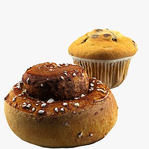 cinnamon roll muffin 3d model