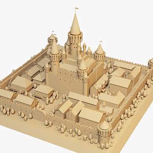 Low Poly Medieval Castle Town Pack 3D