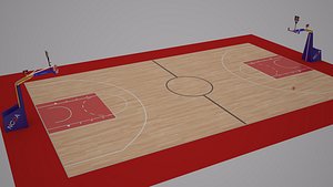 BASKETBALL COURT AND GOAL