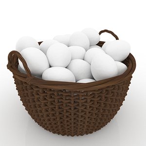 3d easter wicker basket eggs