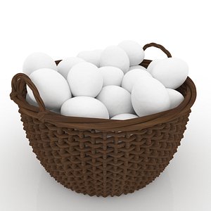 Wicker Basket with easter  eggs