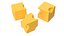 Dibujos animados de cubos de queso amarillo