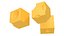 Dibujos animados de cubos de queso amarillo