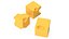 Dibujos animados de cubos de queso amarillo