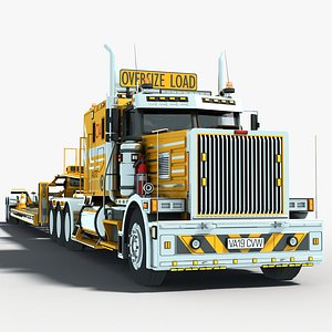Construction Heavy Hauler Semi Trailer 3D model