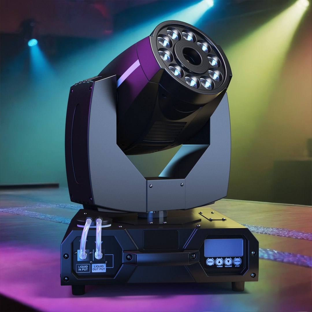 Professional Stage Lighting and Fog Machine 3D model preview