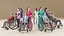 Nursing care set person and wheelchair