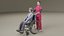 Nursing care set person and wheelchair