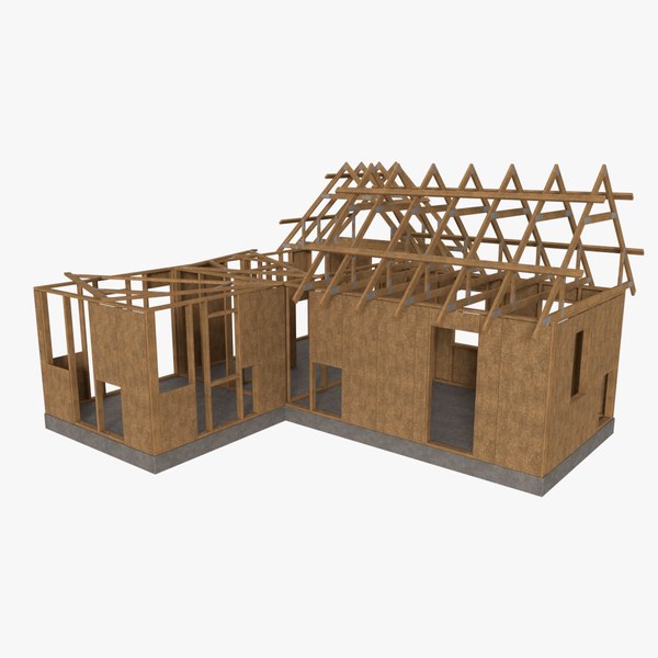 timber frame building construction 3d x