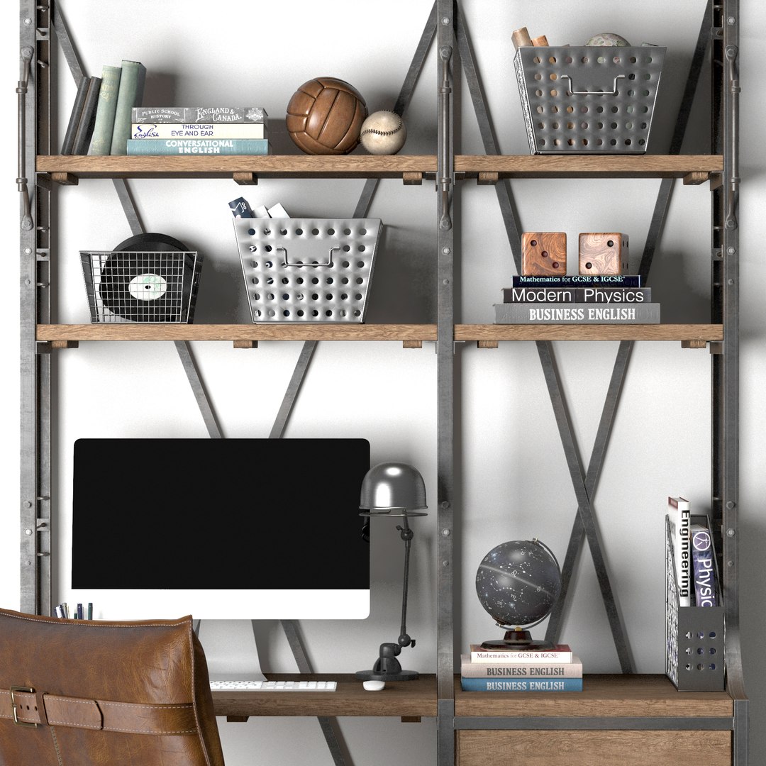 3D French Library Single Desk - TurboSquid 1343440