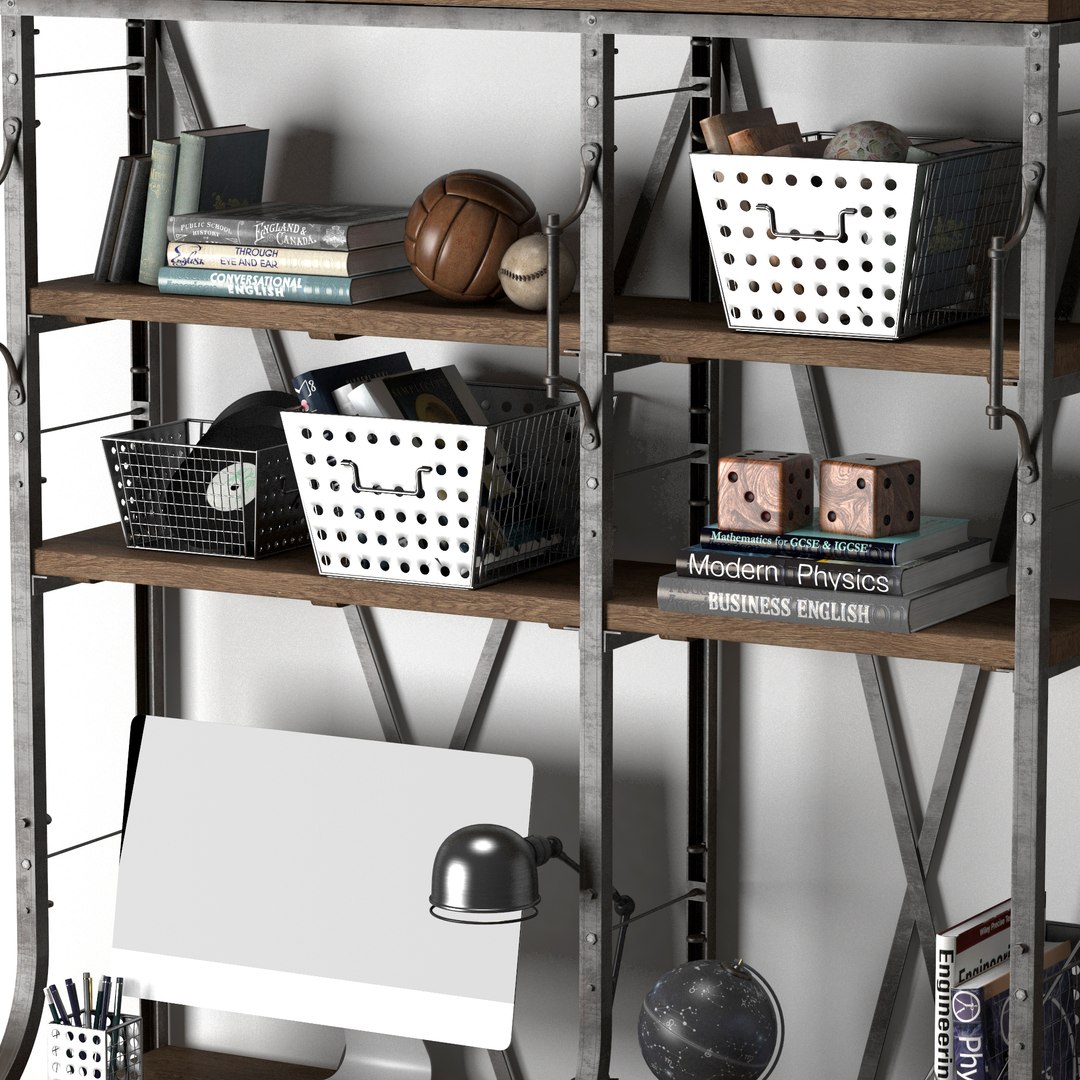 3D French Library Single Desk - TurboSquid 1343440