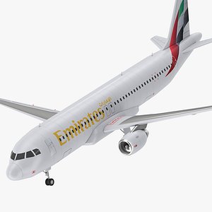 3D Emirates Airbus A320 model