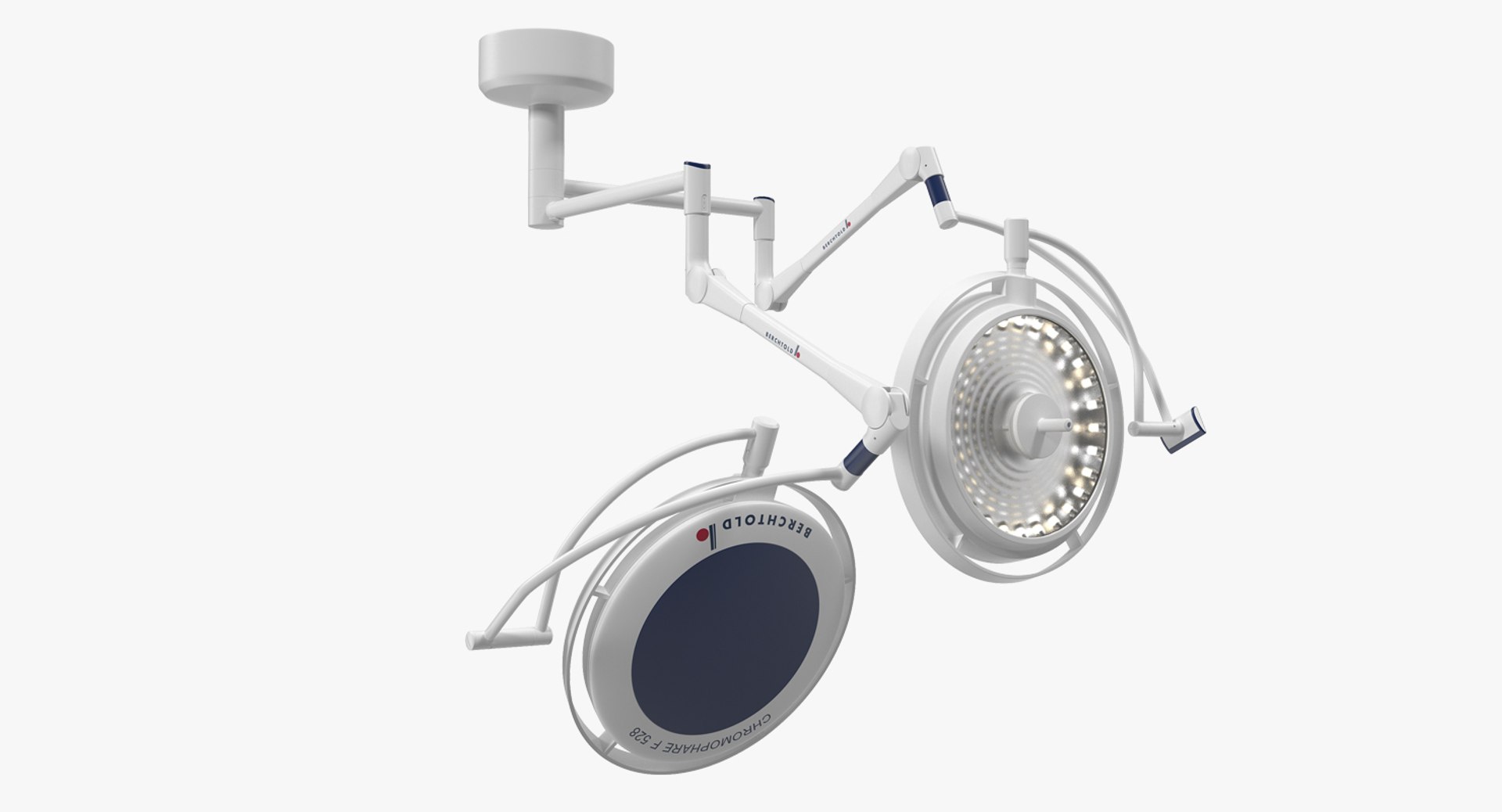 Ceiling Mount Berchtold Chromophare Surgical Lighting System Rigged 3D Model 3D model preview