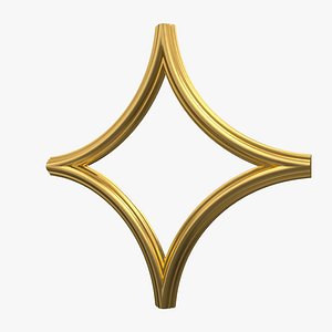 3D Plaster Decorative Bow DS455 model