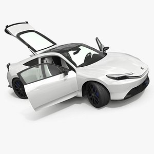 3D Honda Prelude Type R Sports Car 2026 White Rigged