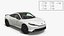 3D Honda Prelude Type R Sports Car 2026 White Rigged