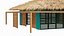 3D model bamboo shelter bungalo