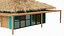 3D model bamboo shelter bungalo
