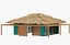 3D model bamboo shelter bungalo