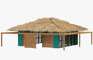 A Thatched Bamboo Bungalow shelter