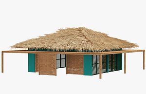 A Thatched Bamboo Bungalow shelter