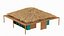 3D model bamboo shelter bungalo