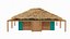 3D model bamboo shelter bungalo